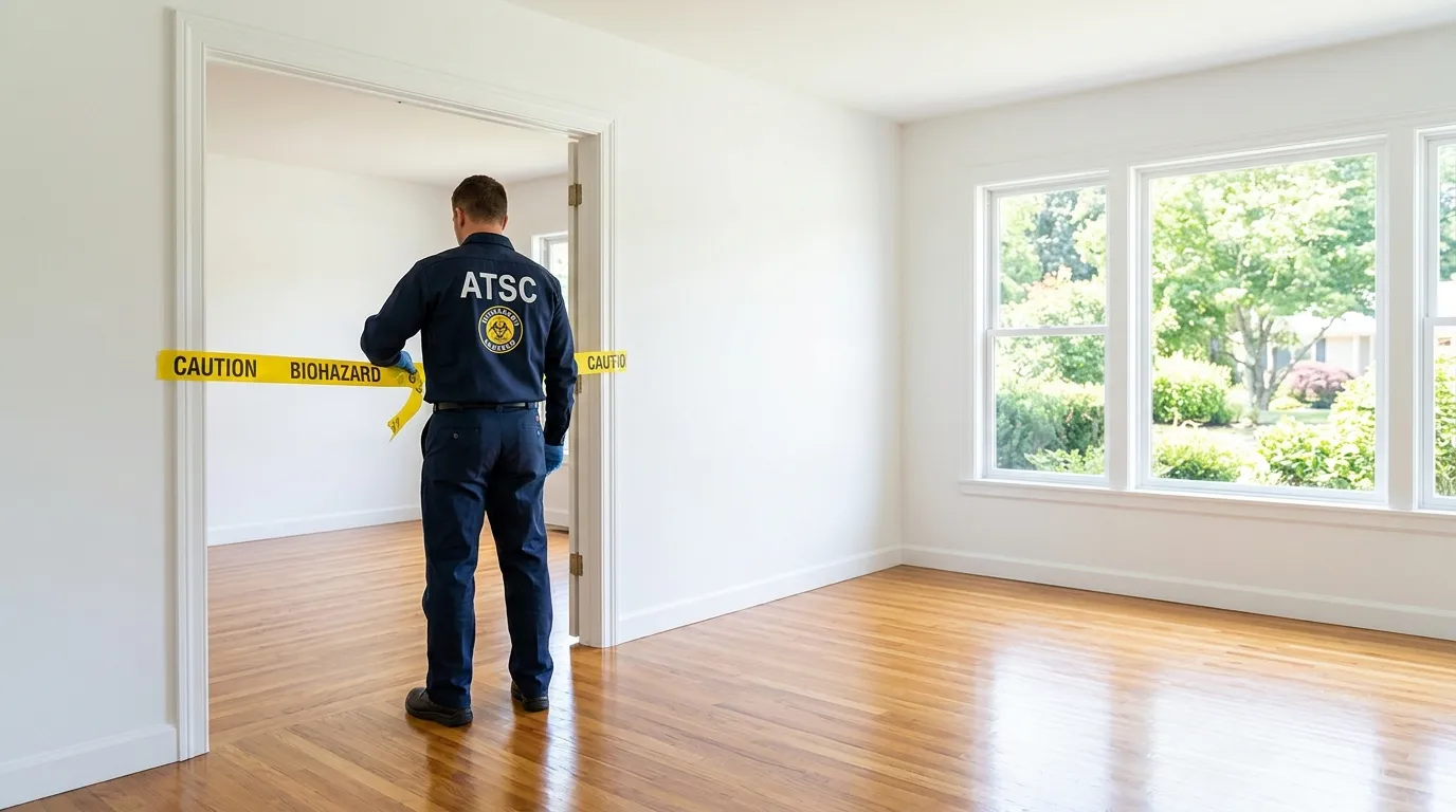 Certified biohazard cleanup crew performing Decomposition Cleanup in Calabasas